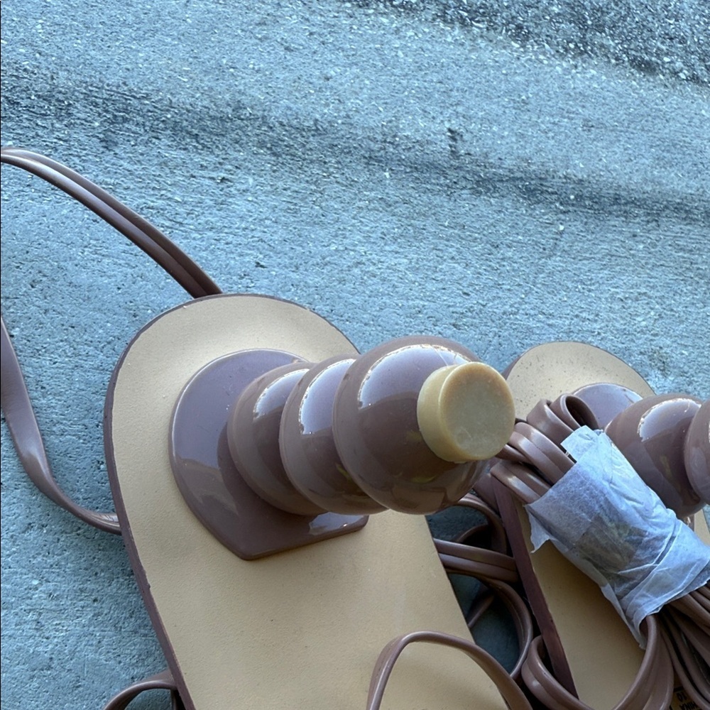 So Me Mauve-Tan Strappy Women's Sandals - Picture 7 of 8